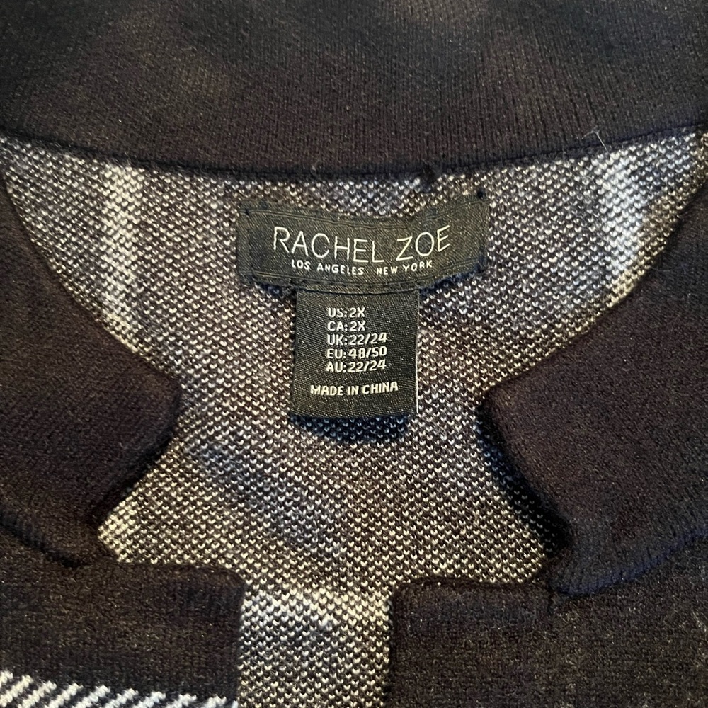 Rachel Zoe Black and White Checkered Sweater Coat - Picture 4 of 4